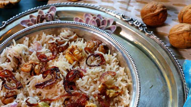Kerala Ghee Rice with California Walnuts Recipe by Yummefy